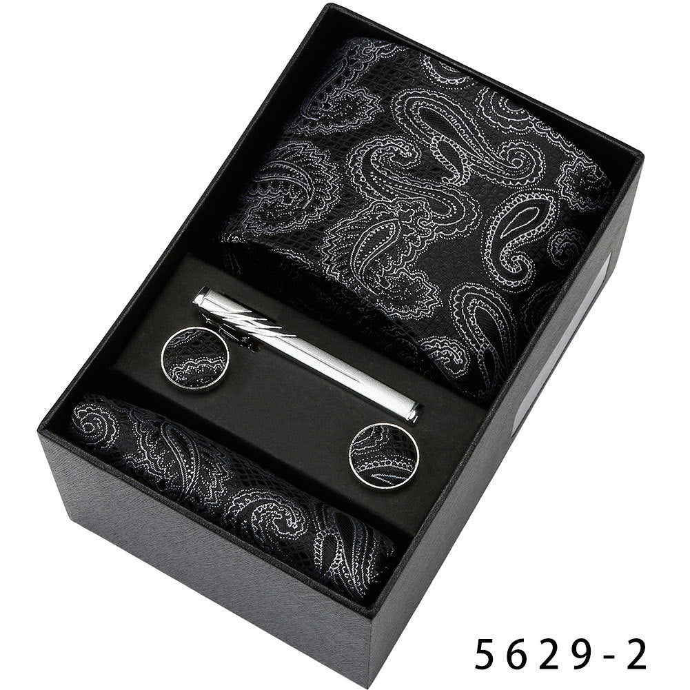 Men's Casual Banquet Tie Square Scarf Cufflinks Five-piece Set