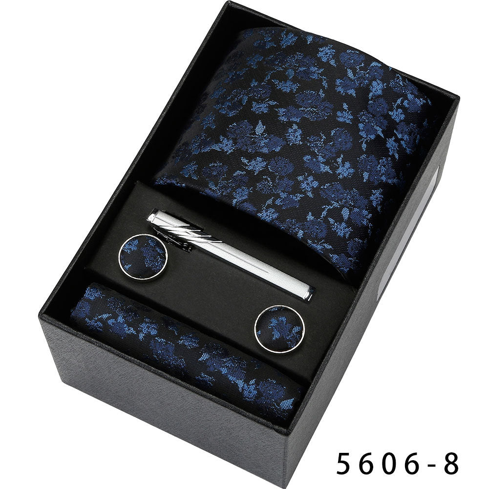 Men's Casual Banquet Tie Square Scarf Cufflinks Five-piece Set